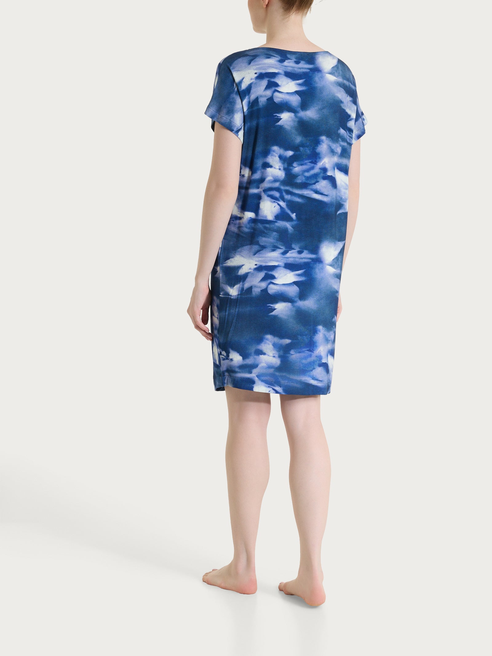 Ragno Viscosa Summer Abito Floreale Oceana blu fresco