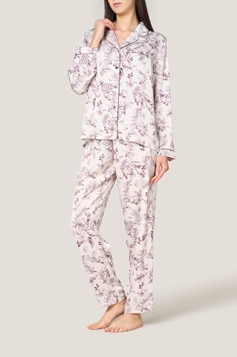 Goldenpoint Satin Flowers Pigiama Donna Abbottonato