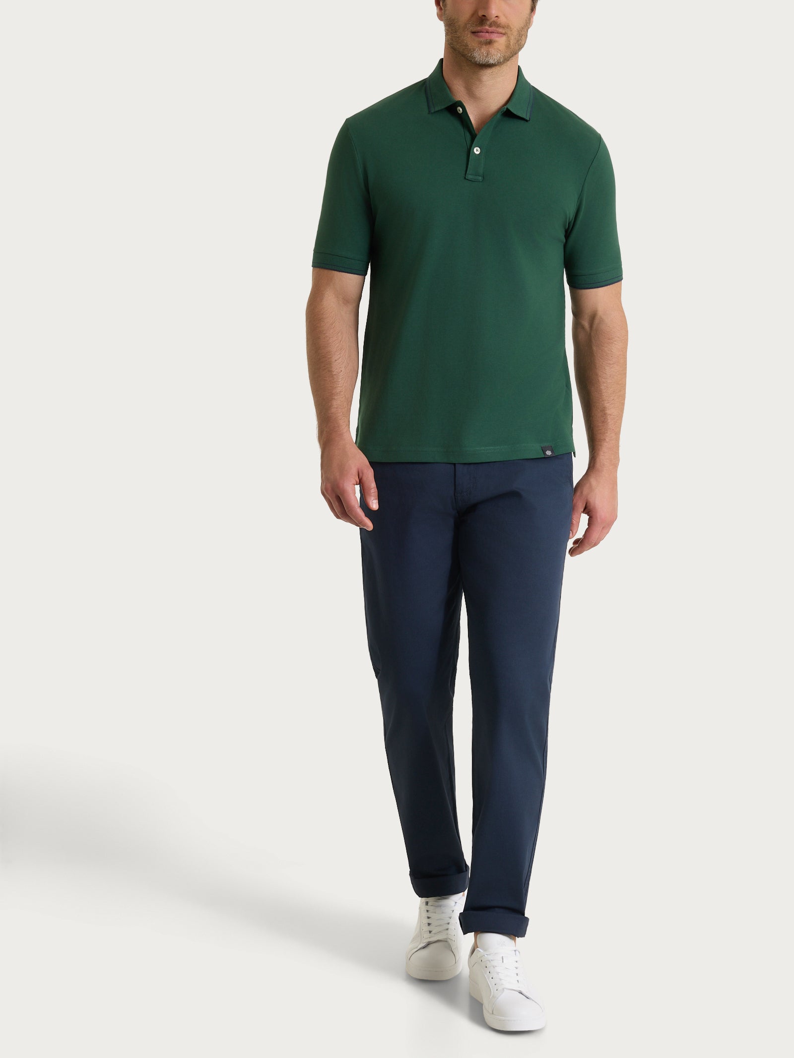 Ragno Eco Cotton Piquet Stretch polo uomo verde Pineneedle