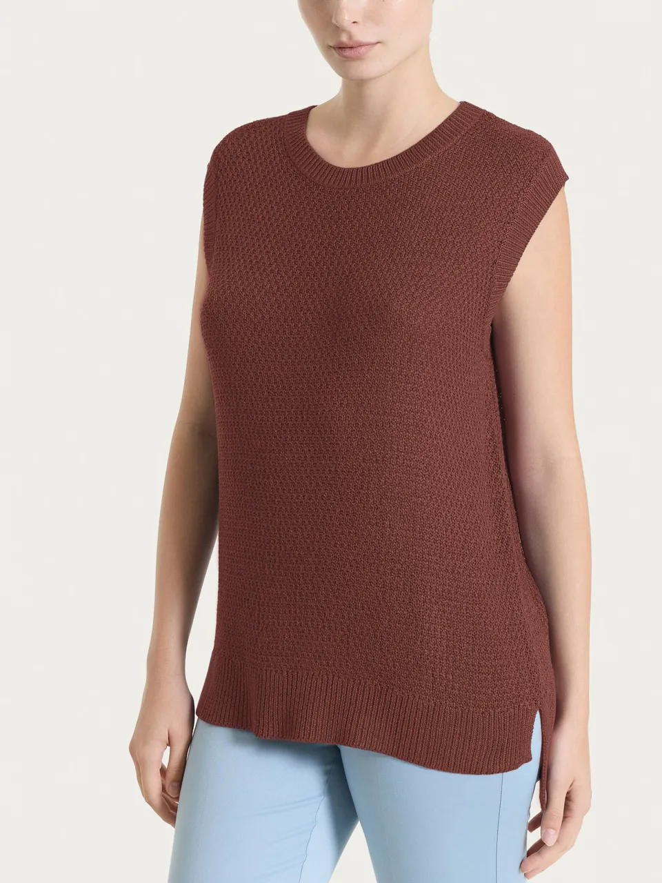 Ragno Comfort Gilet lurex smanicato Cappuccino