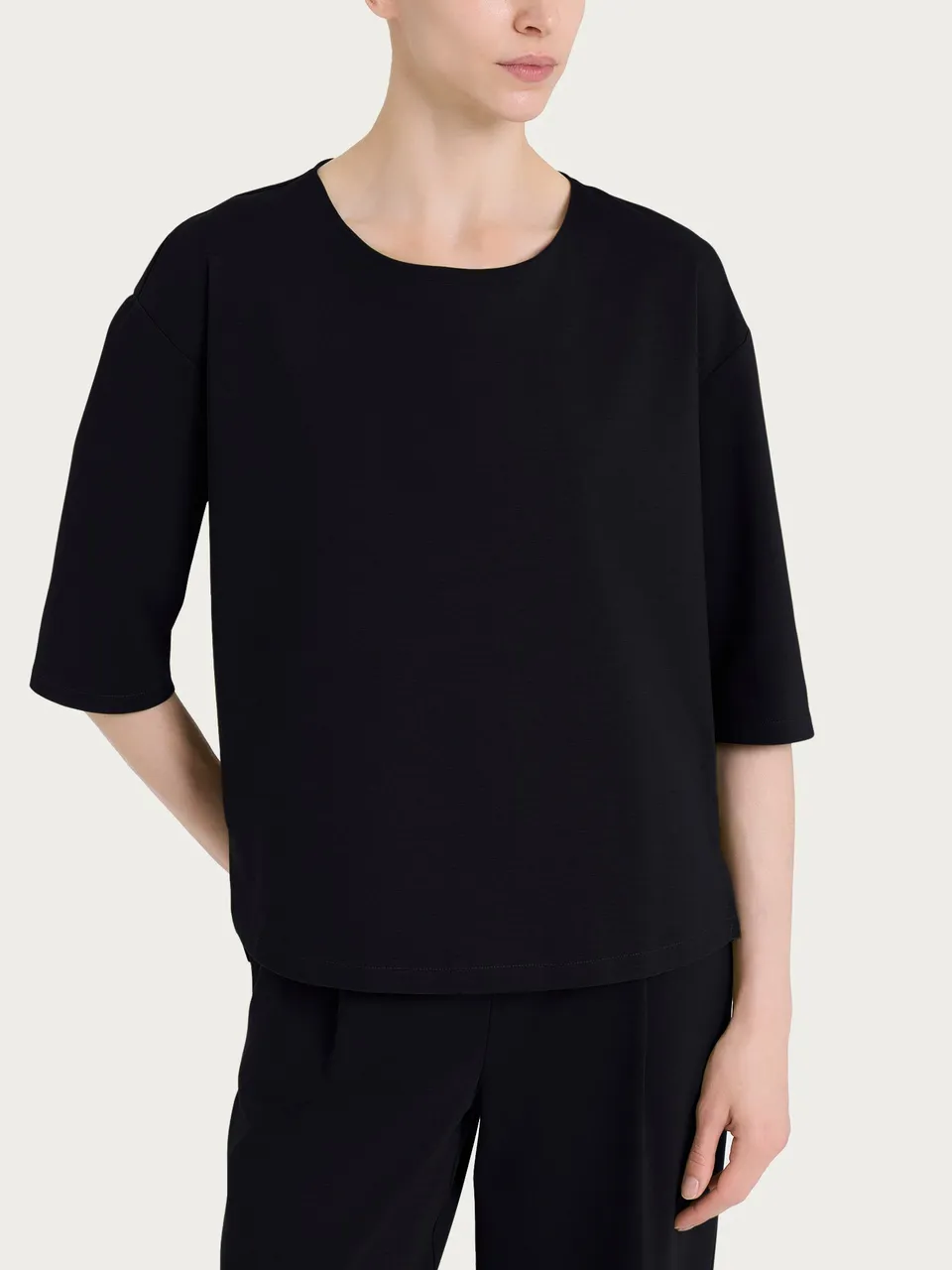 Ragno Compact Light maglia girocollo Nero