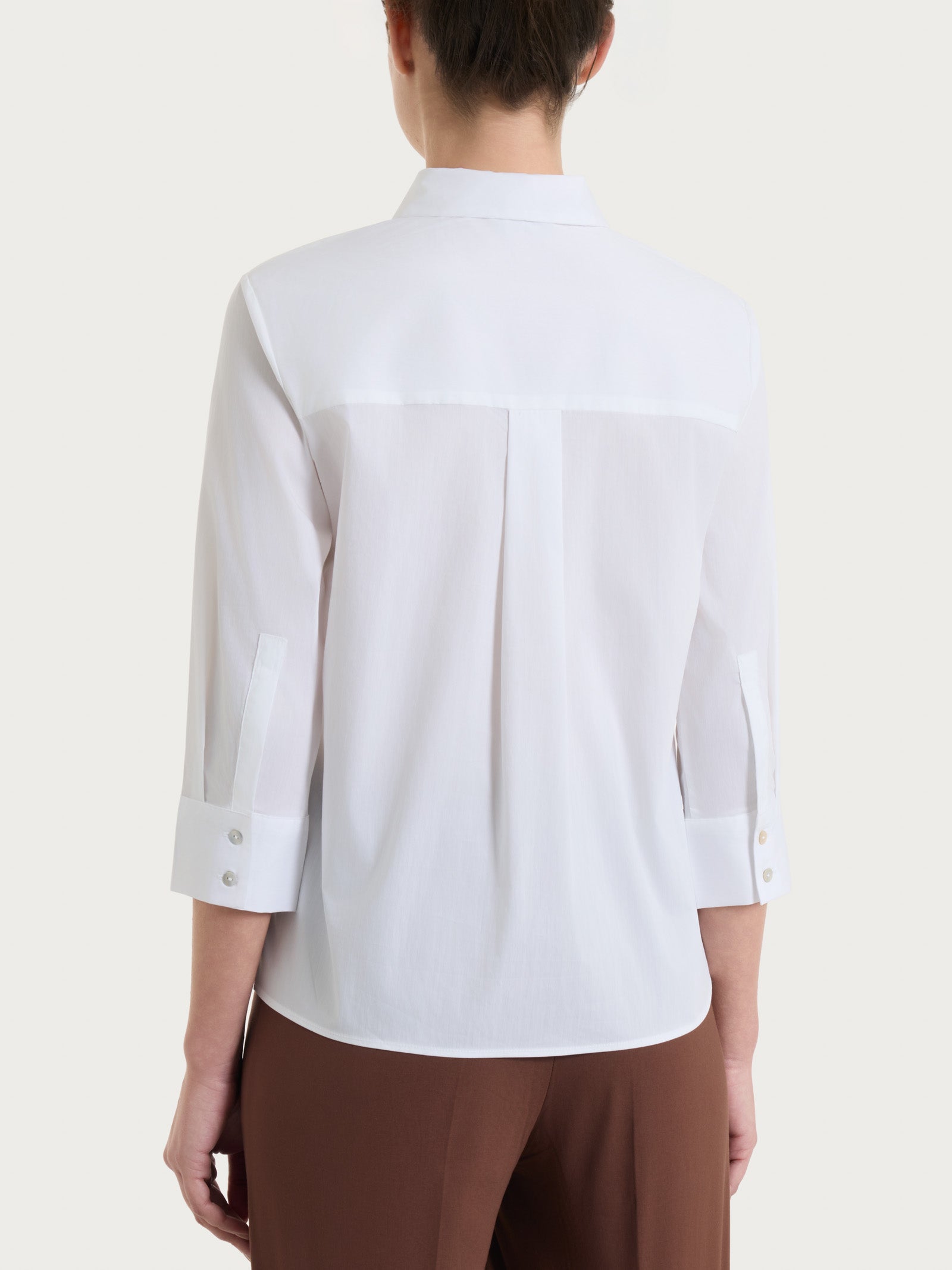 Ragno Puro Cotone camicia manica 3/4 Bianco