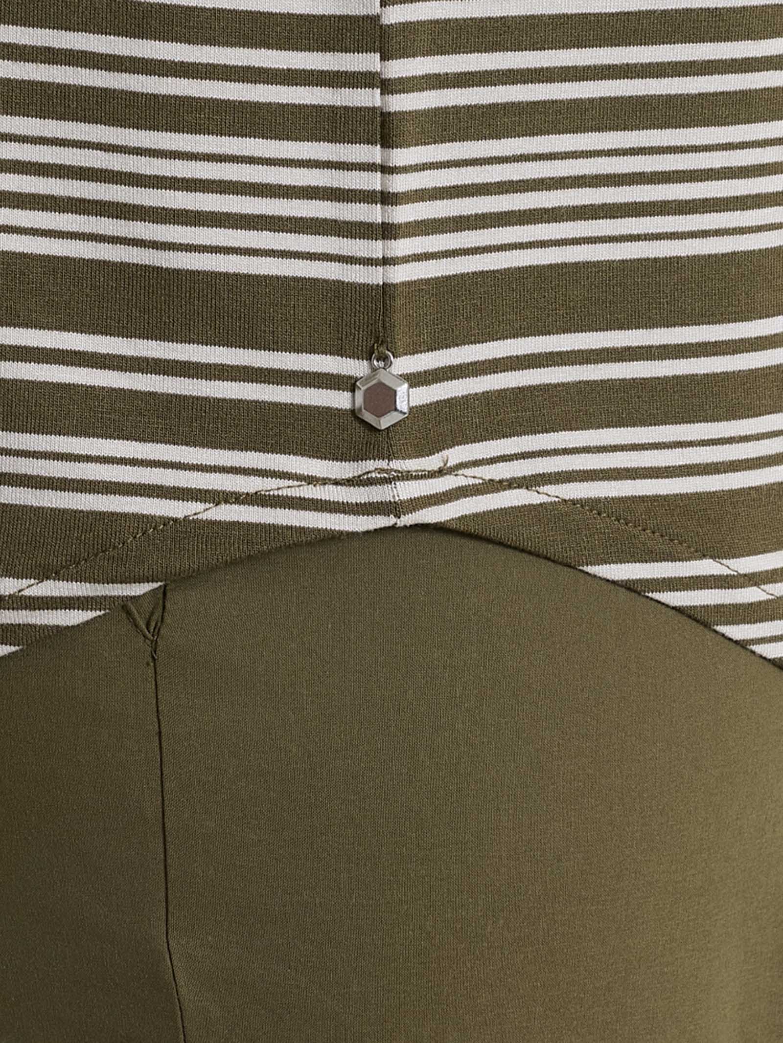 Ragno Viscosa Summer maglietta righe barchetta dark olive