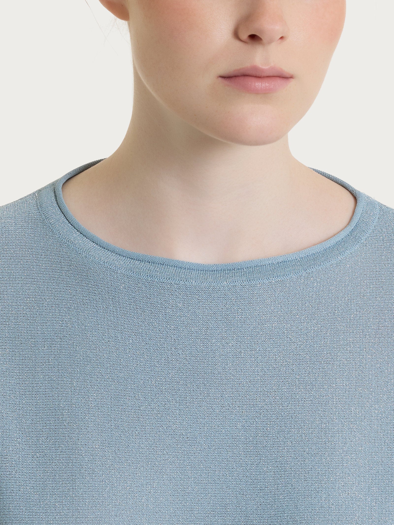 Ragno Maglia Pipistrello Crêpe Lurex Dusty Blue