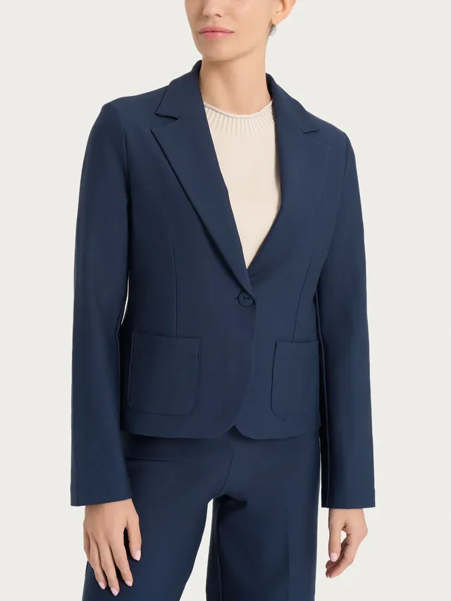 Ragno Compact Blazer corto 1 bottone giacca blu Persia regular