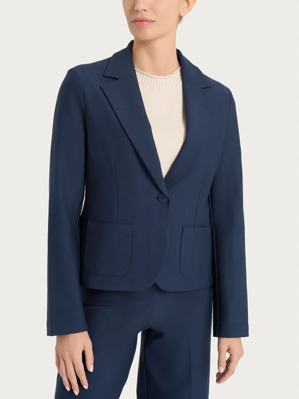 Ragno Compact Blazer corto 1 bottone giacca blu Persia regular