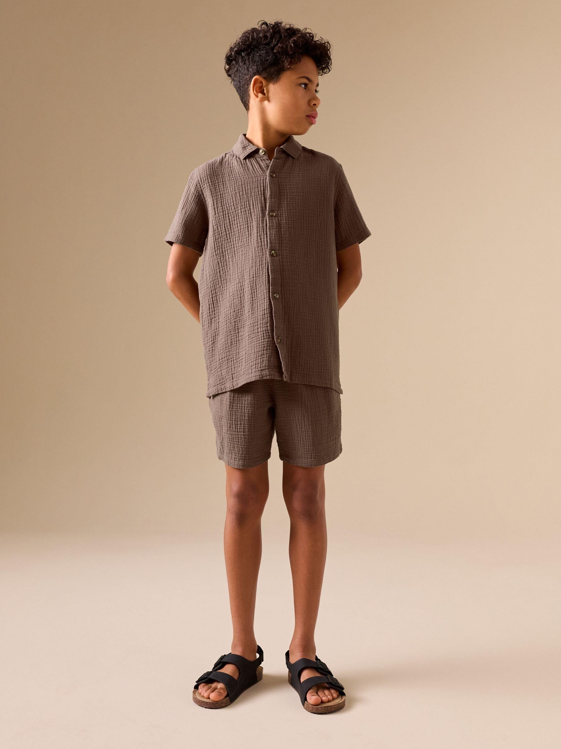 Next Completo Camicia Doppia Trama Shorts Bambino 128