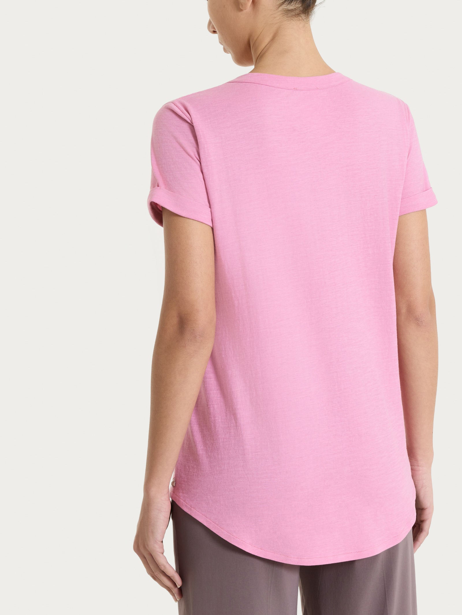 Ragno Jersey maglietta scollo a V Cashmere Rose cotone