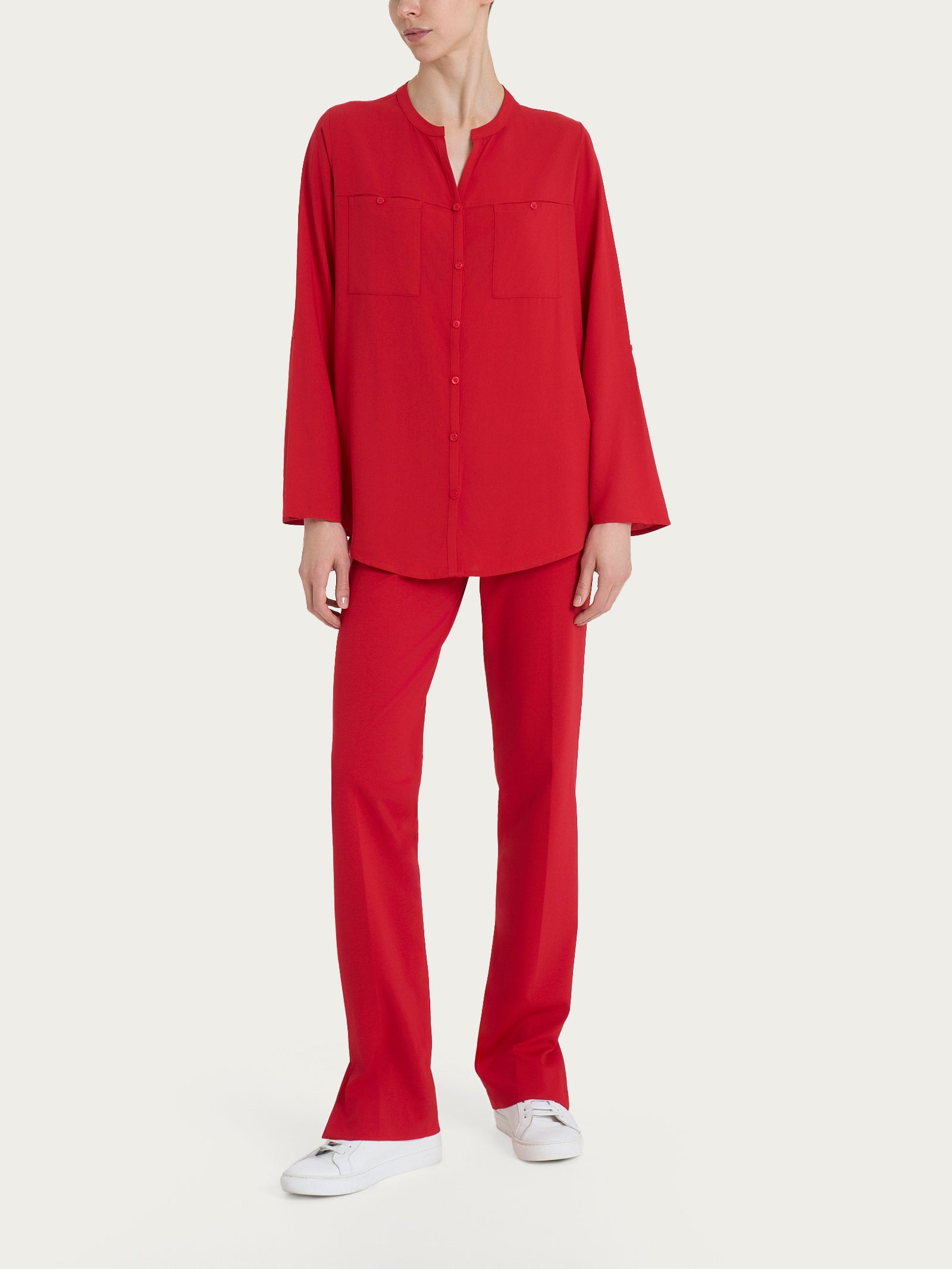 Ragno EcoSeta Camicia Collo Coreana Manica Lunga Salsa