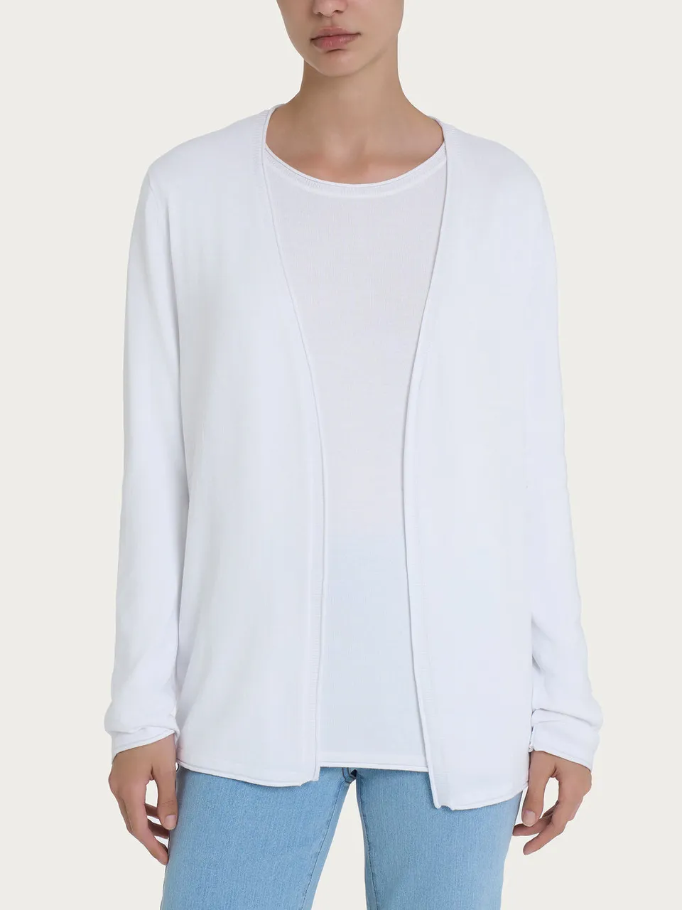 Ragno Summertime Open cardigan Bianco maglia fine