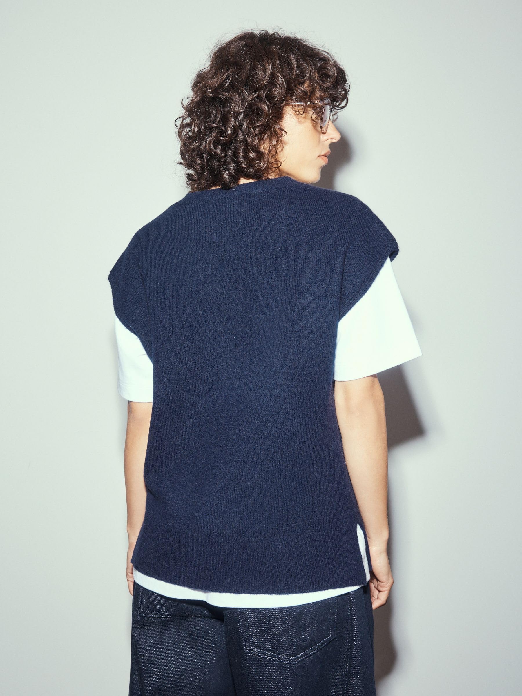 Next canotta M blu argyle in cotone comoda