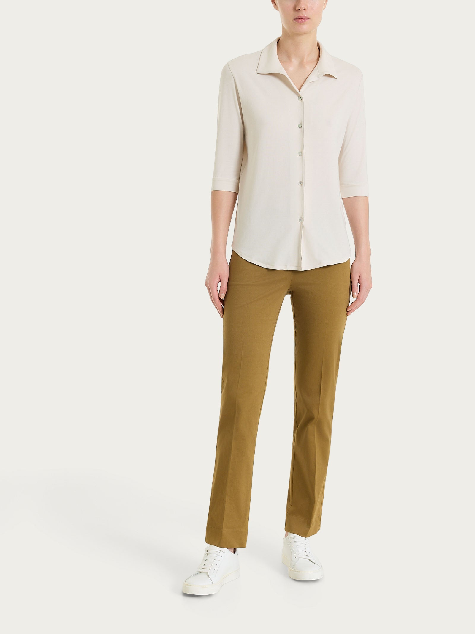 Ragno Satin Power Pantalone Capri Dritto Dull Gold cotone