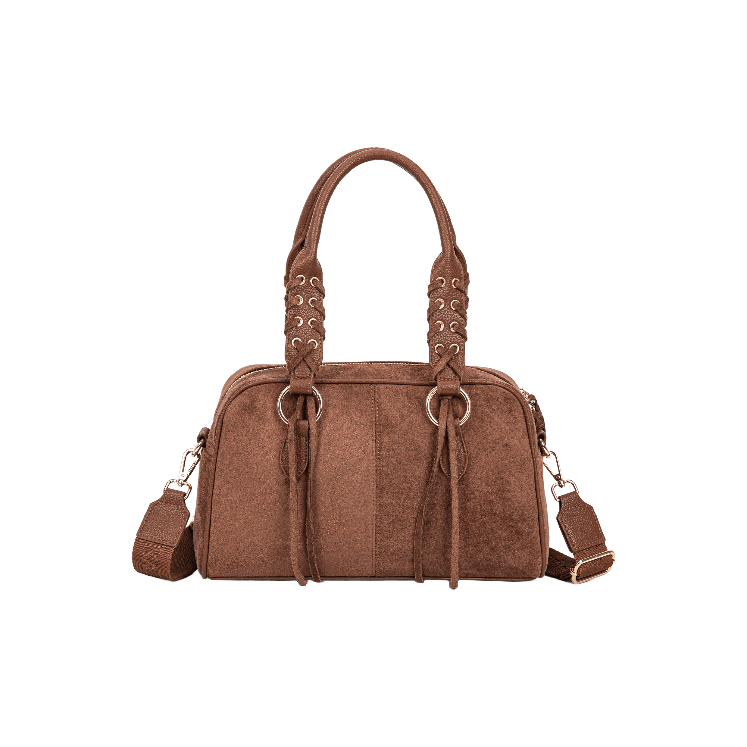 Maria Grazia Severi 9136 borsa bowling scamosciata manici intrecciati