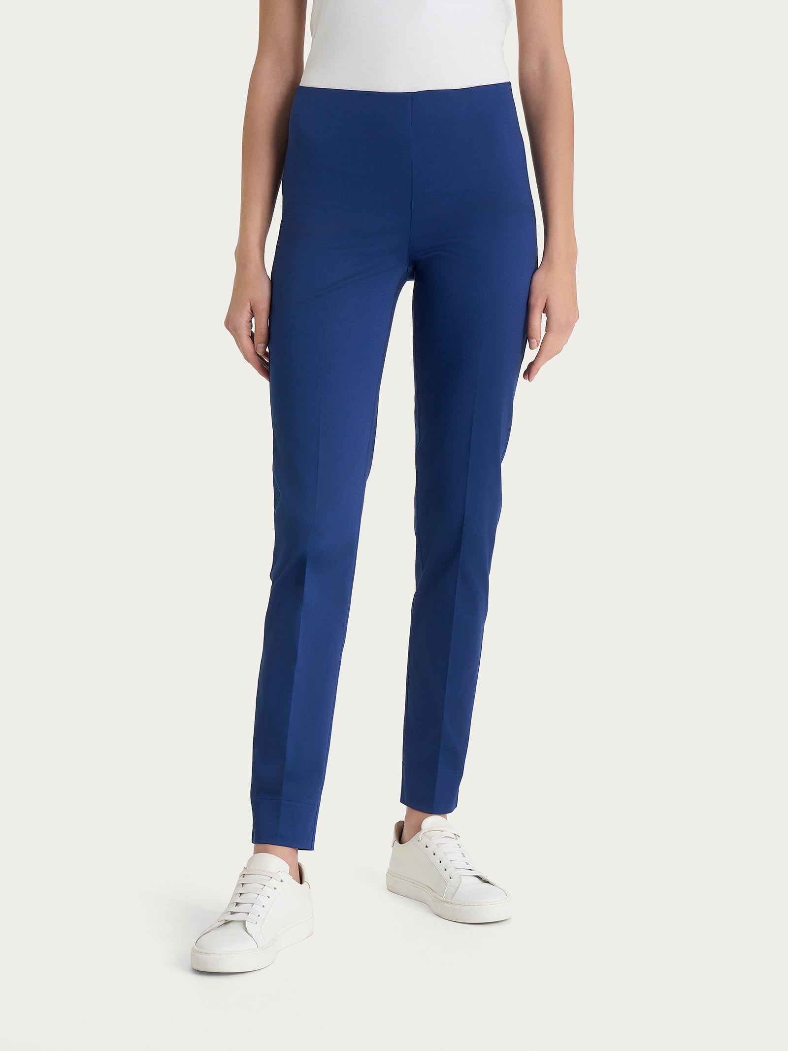Ragno Satin Power pantalone sigaretta spacchetti Blueberry cotone
