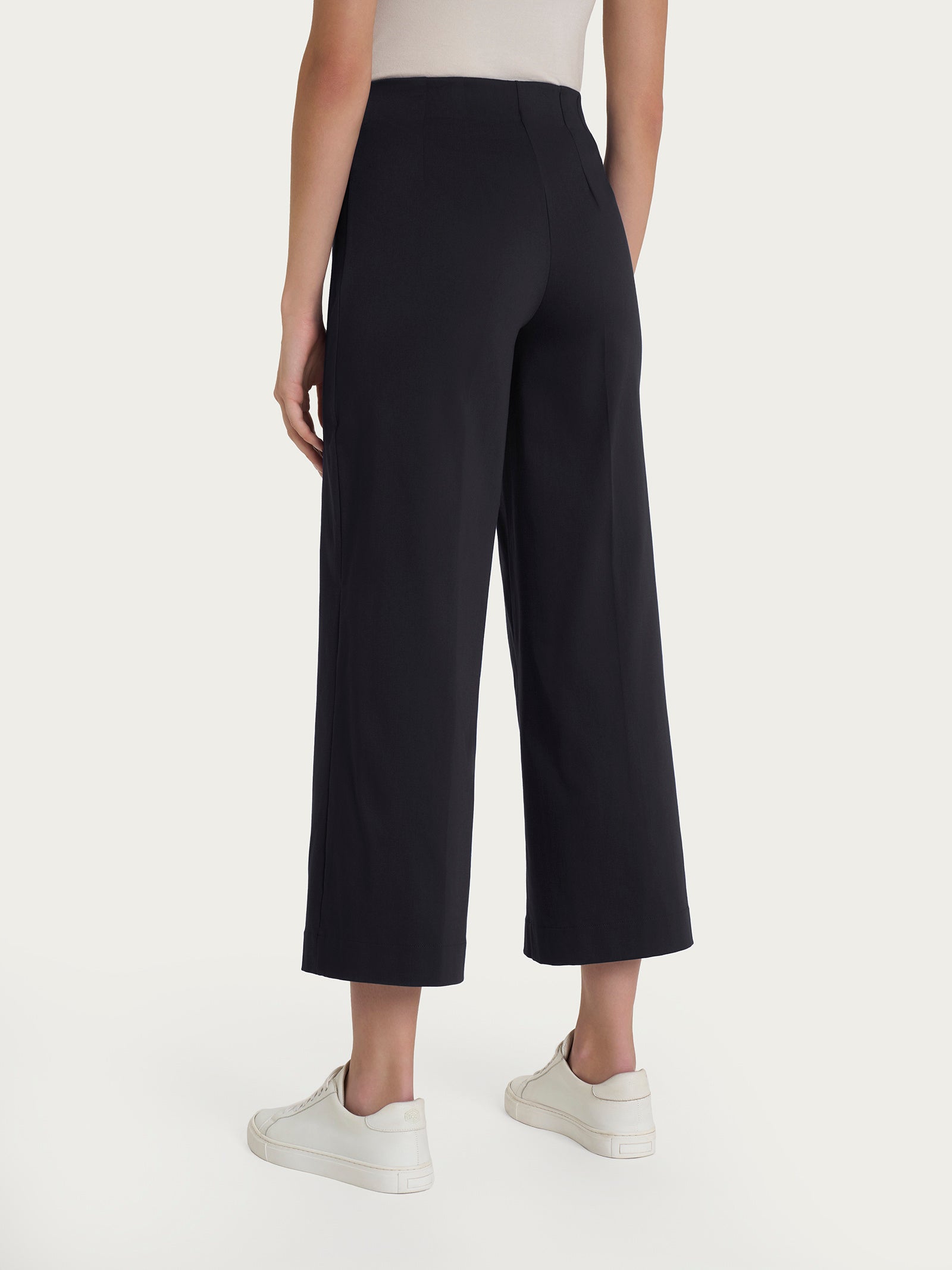 Ragno The Cropped pantalone donna nero ampio satin