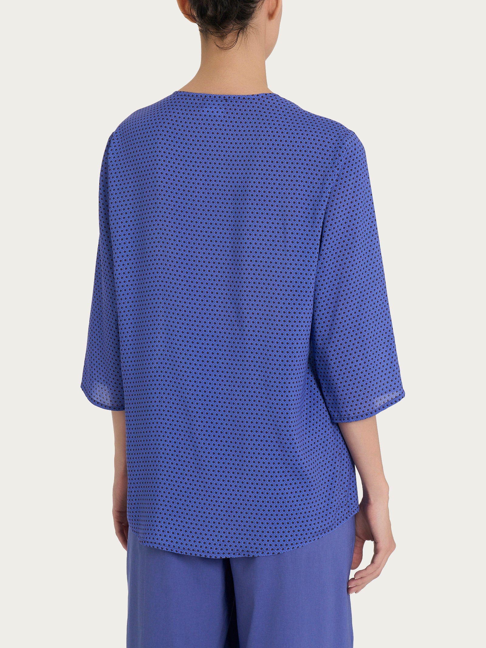 Ragno EcoSeta blusa scollo V dazzling blue