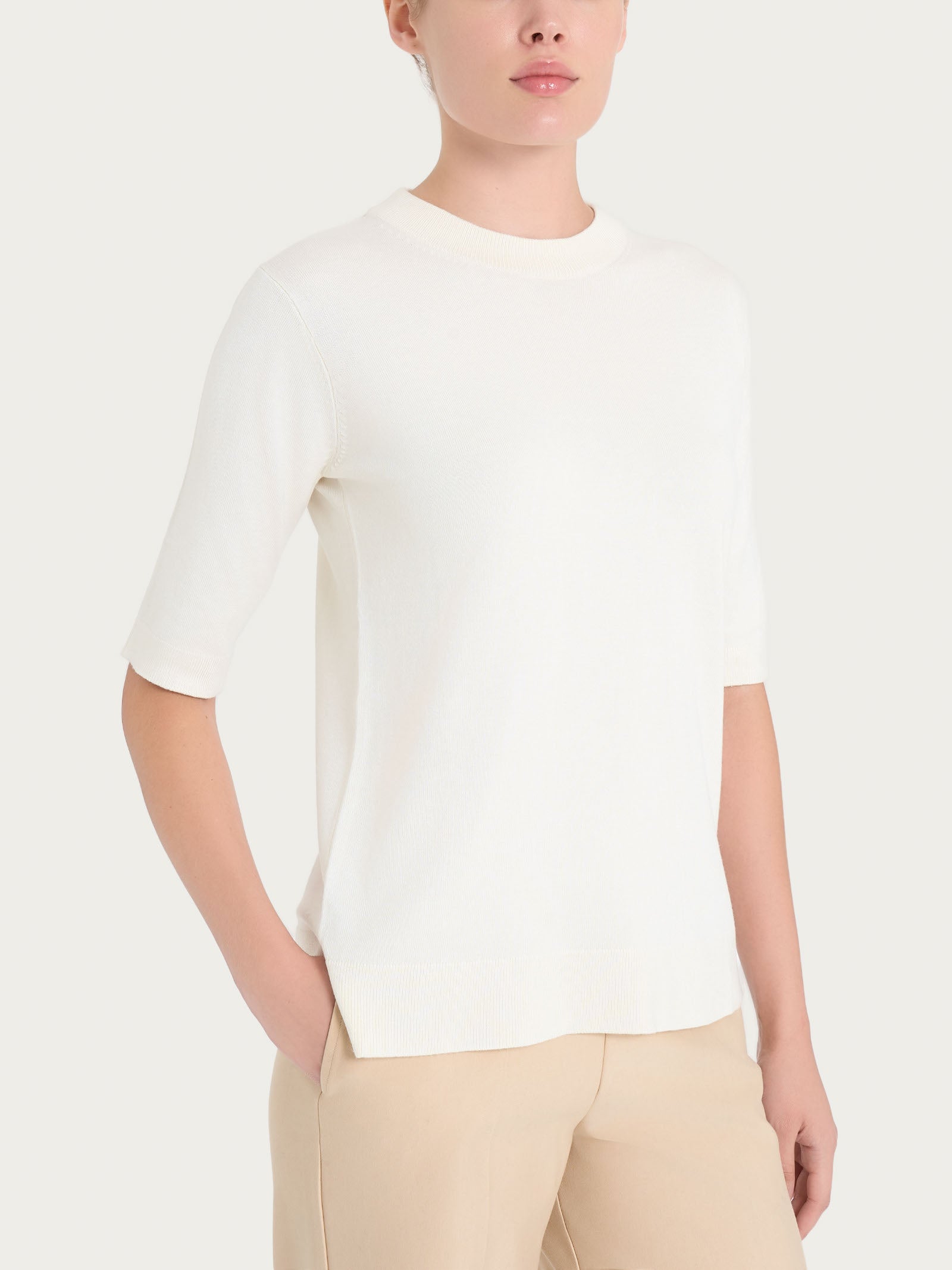 Ragno Four Seasons maglia manica corta avorio viscosa