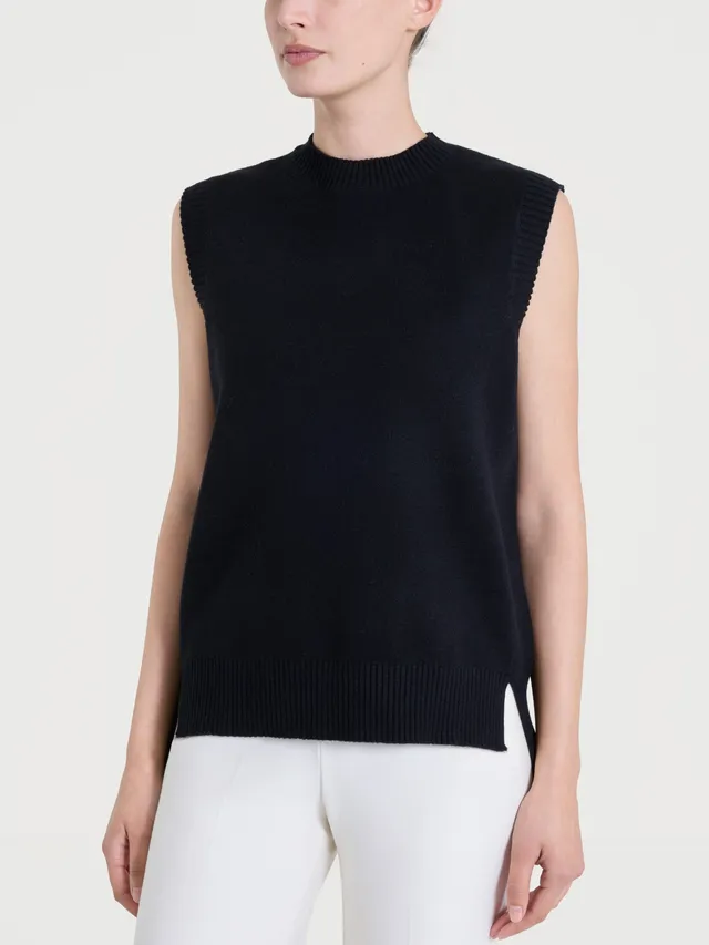Ragno Super Soft Maglia smanicata donna nero viscosa