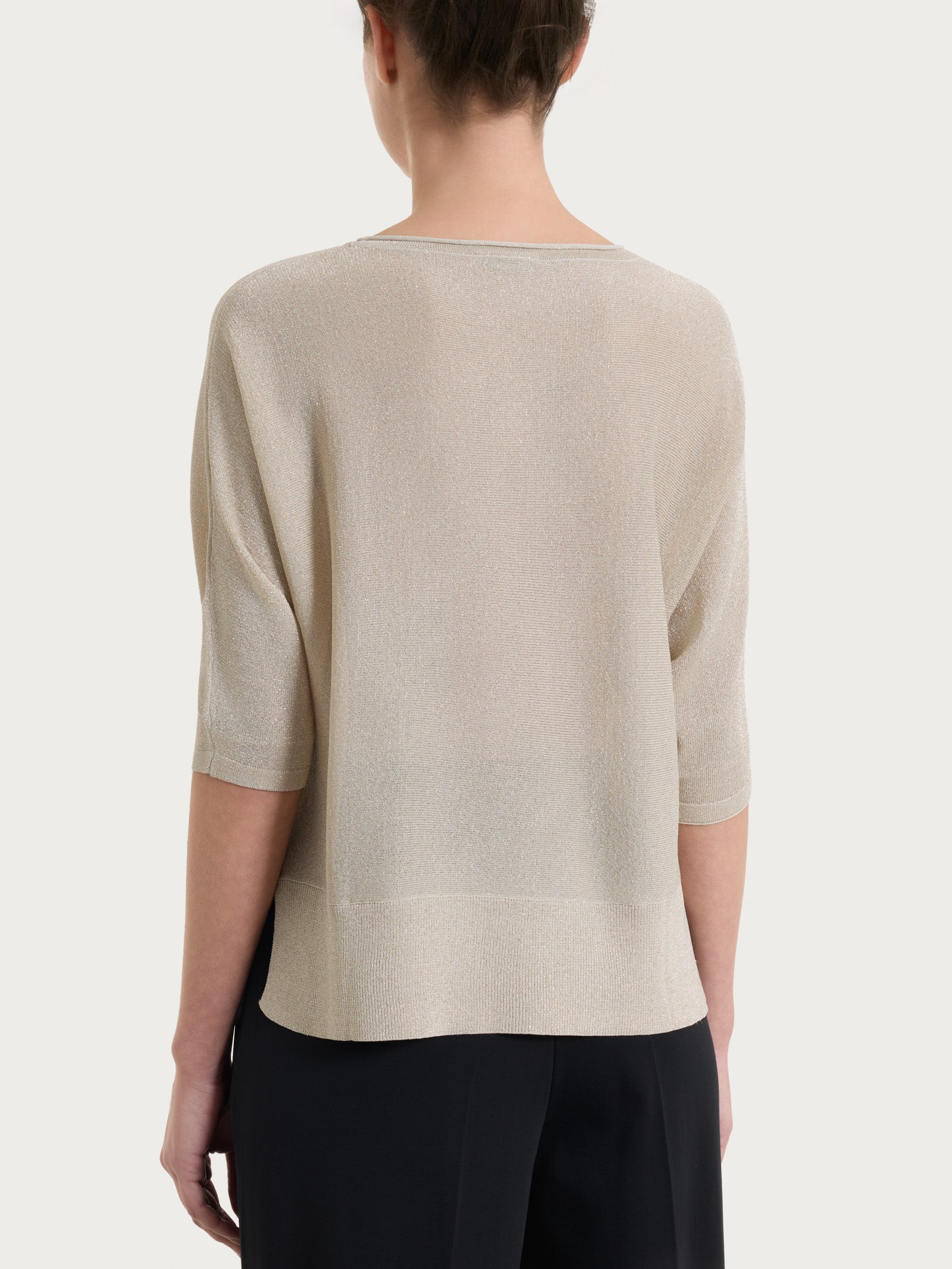 Ragno Crêpe Lurex maglia pipistrello manica 3/4 Champignon