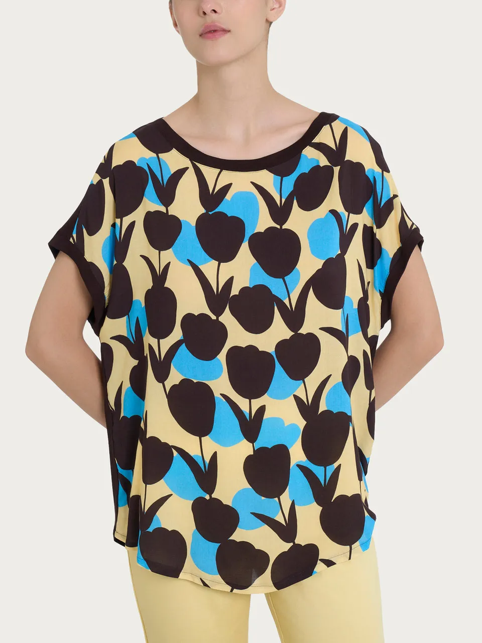 Ragno Viscosa Summer t-shirt tulipani Azzurro