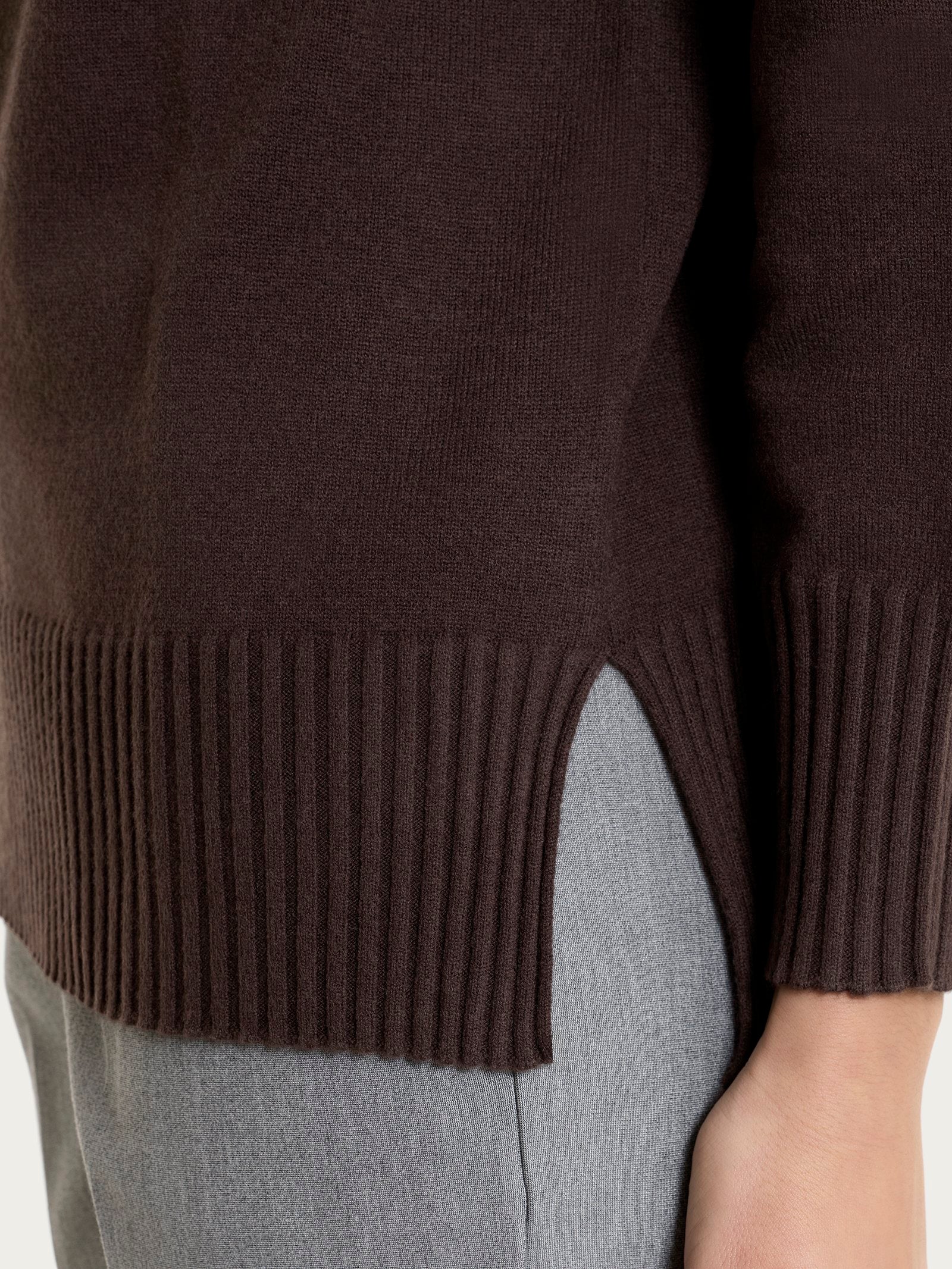 Ragno Soft Wool Polo Manica Lunga Donna Chocolate morbida