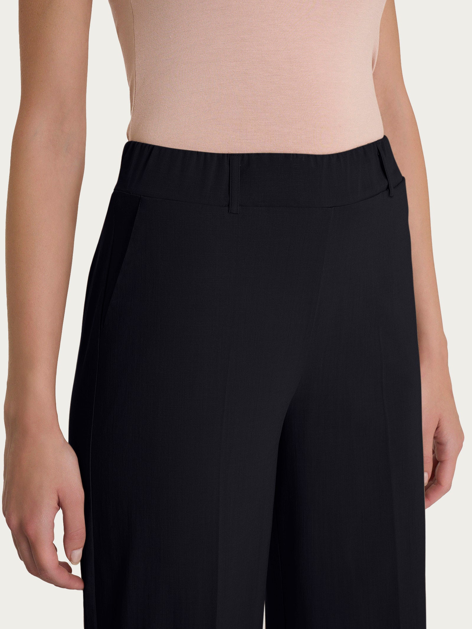 Ragno Super Natural pantalone ampio donna nero in cotone