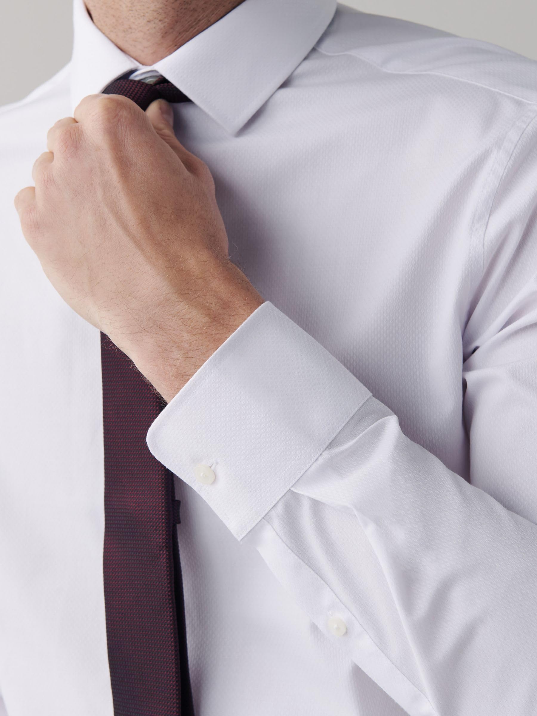 NEXT Camicia Easy-Care Testurizzata Uomo Polsino Singolo
