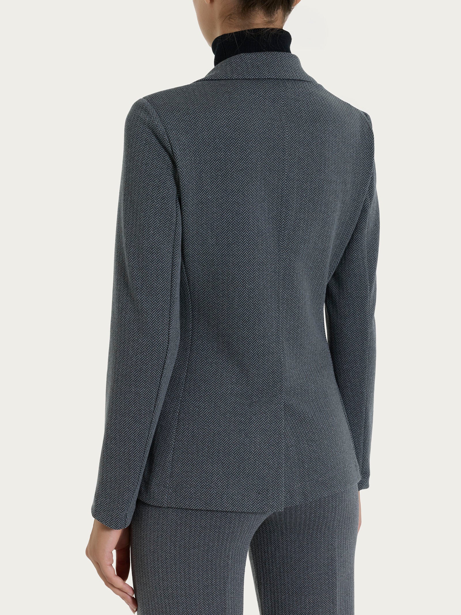 Ragno Blazer Due Bottoni Spina Pesce Eco Jacquard Ardesia