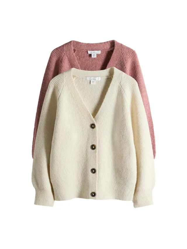 Next The Set cardigan bambina 2 pezzi maglia coste scollo V