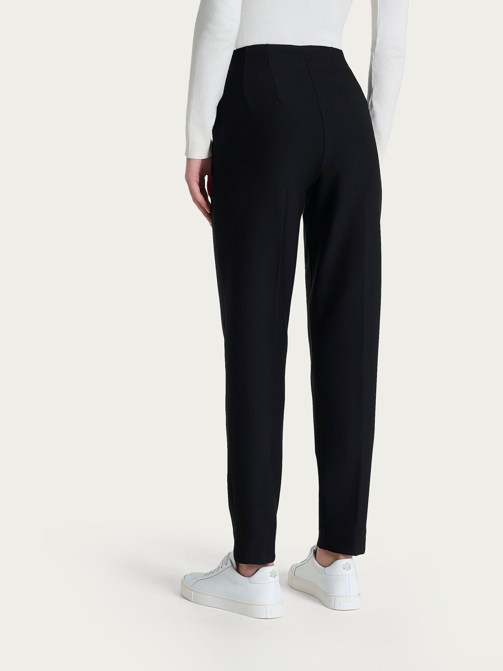 Ragno Compact pantalone carota nero punto Milano tapered