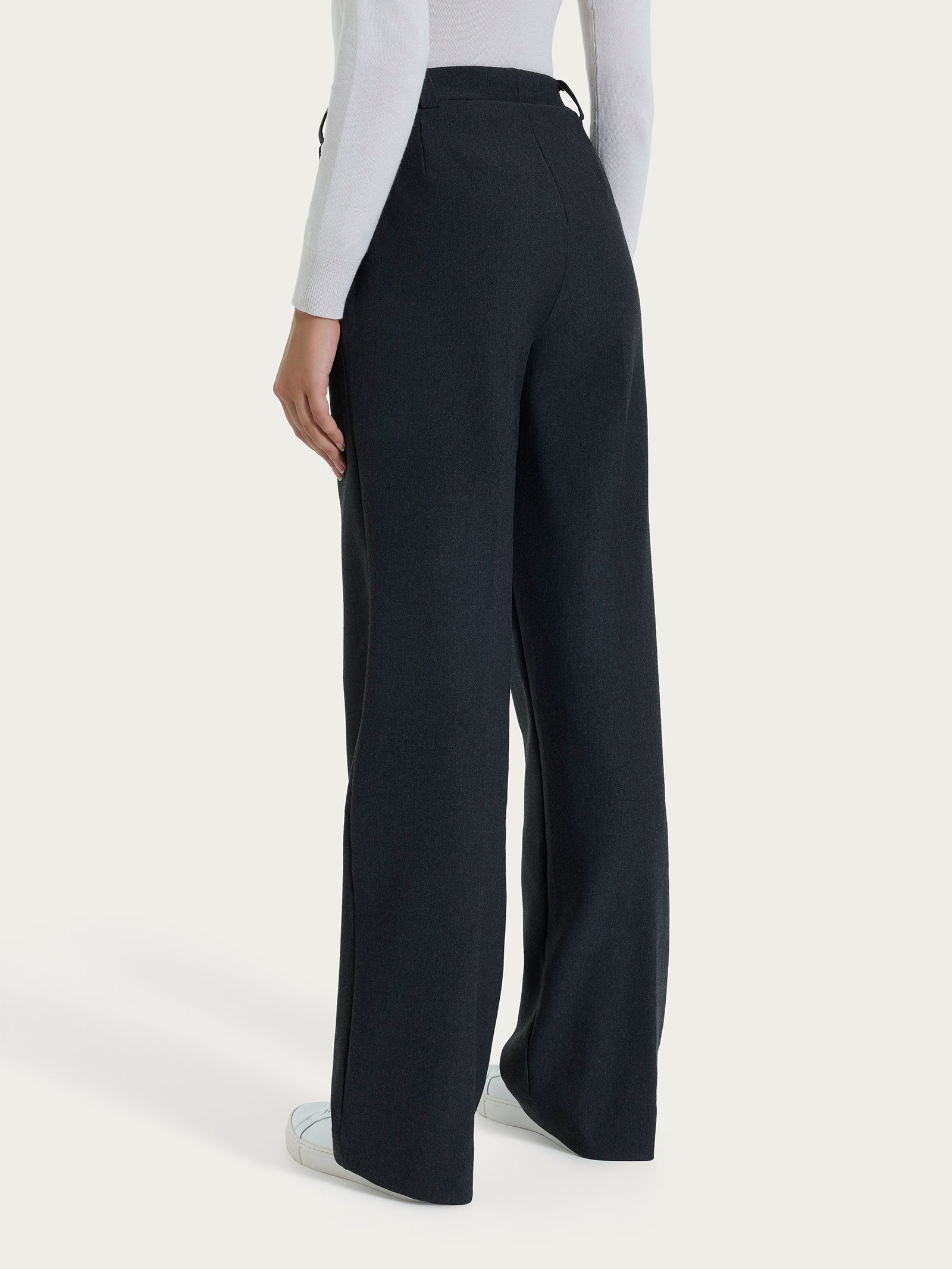 Ragno Compact The Wide Leg pantalone ampio nero Oscuro Mel.