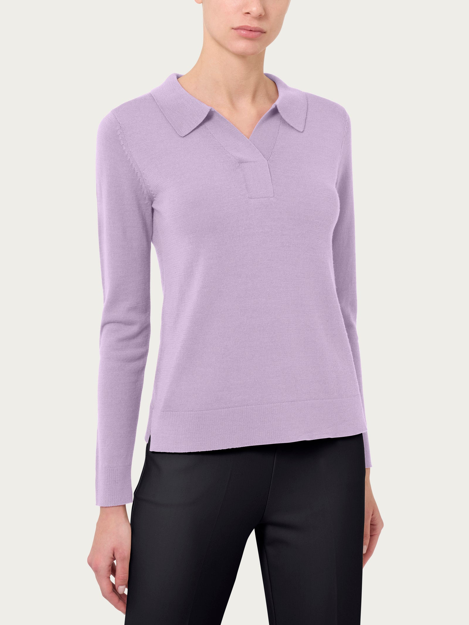 Ragno Merino Soft Polo Lana Donna Orchid Petal termoregolante