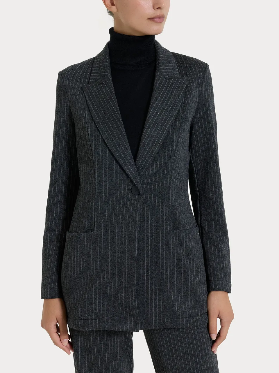 Ragno Compact Blazer Over Gessato Giacca Fant.Oscuro Mel