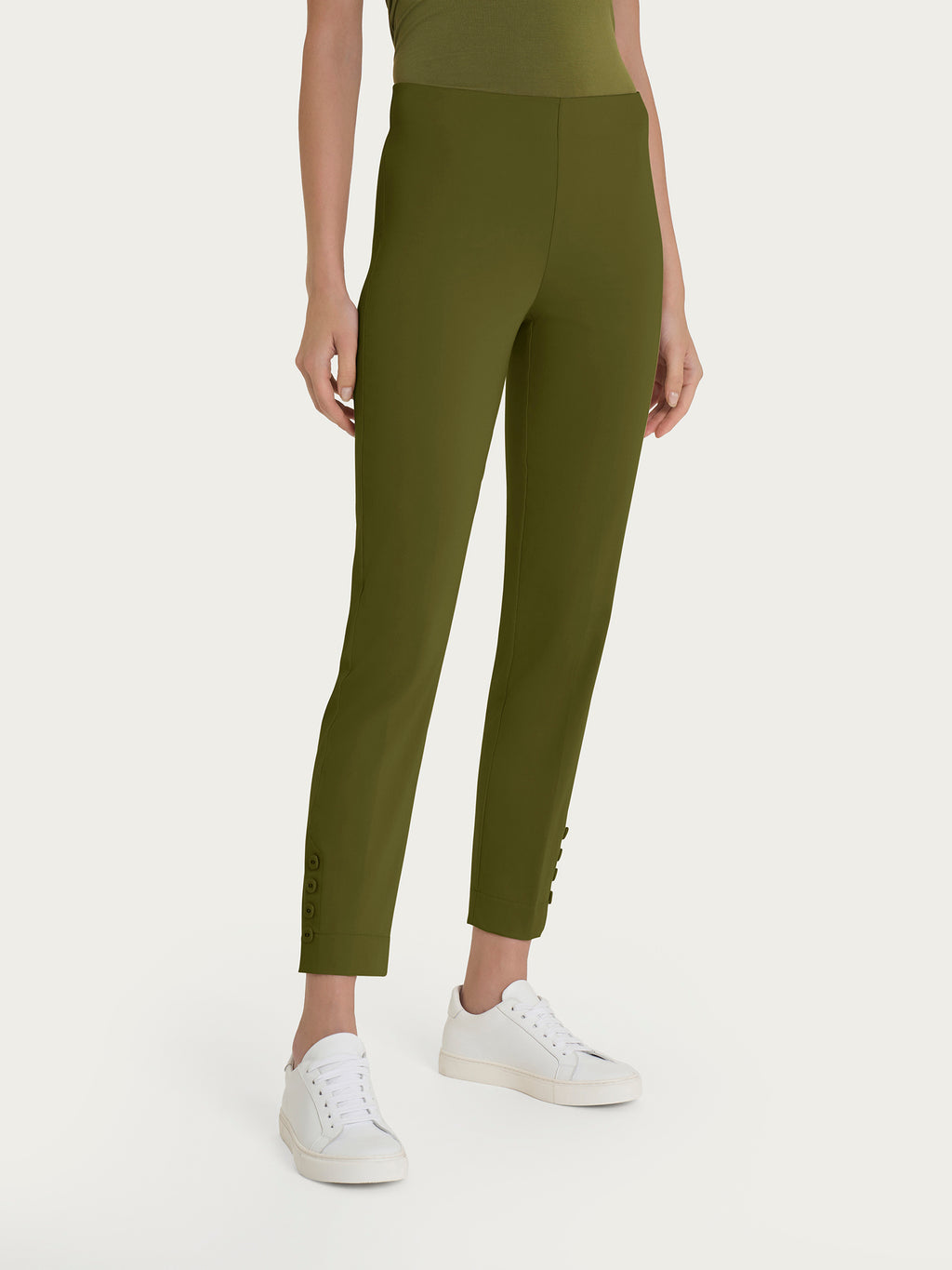 Ragno Satin Power pantalone capri bottoni Sfagno