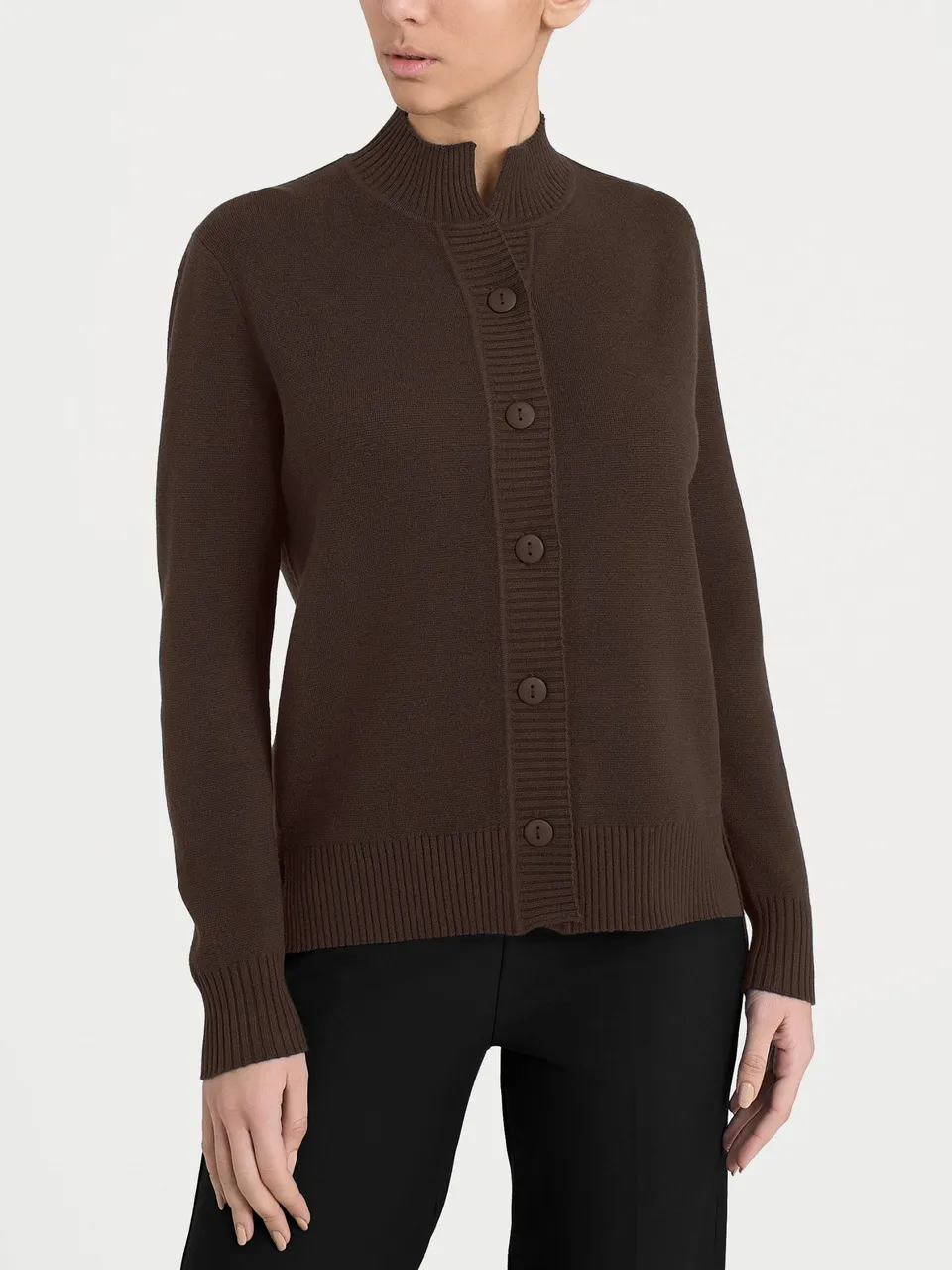 Ragno Super Soft Cardigan Donna Chocolate Torte Collo Alto