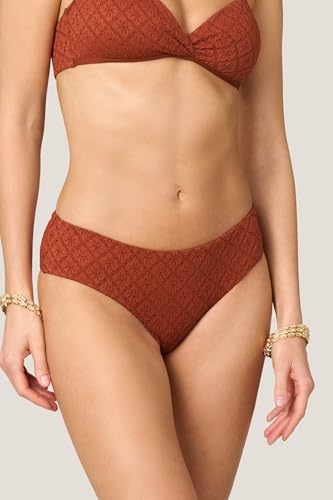 Goldenpoint Damasco Slip Bikini Fianco Alto Traforato Tinta Unita