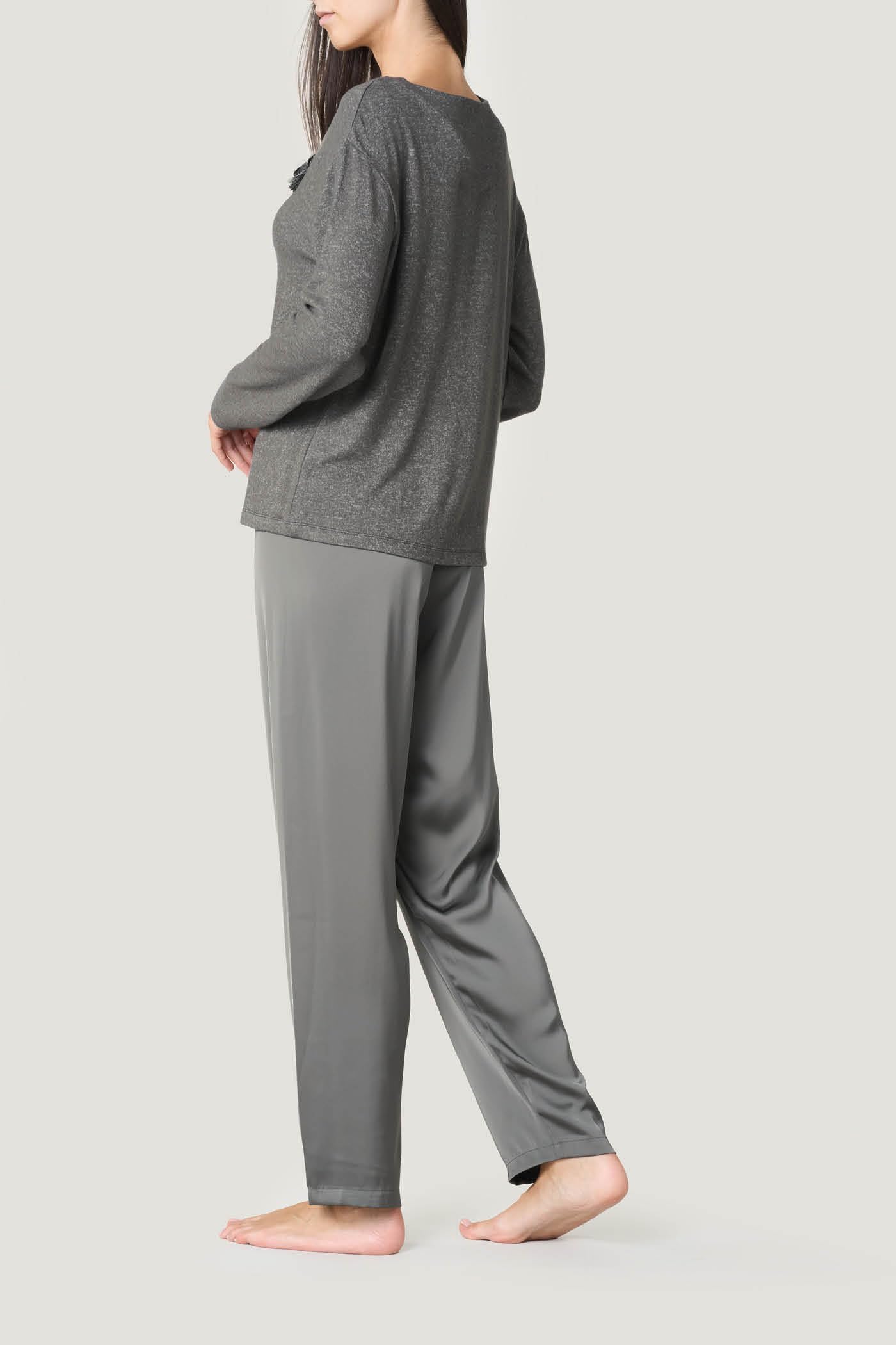 Goldenpoint Regular Camelia pigiama lungo donna in satin elasticato