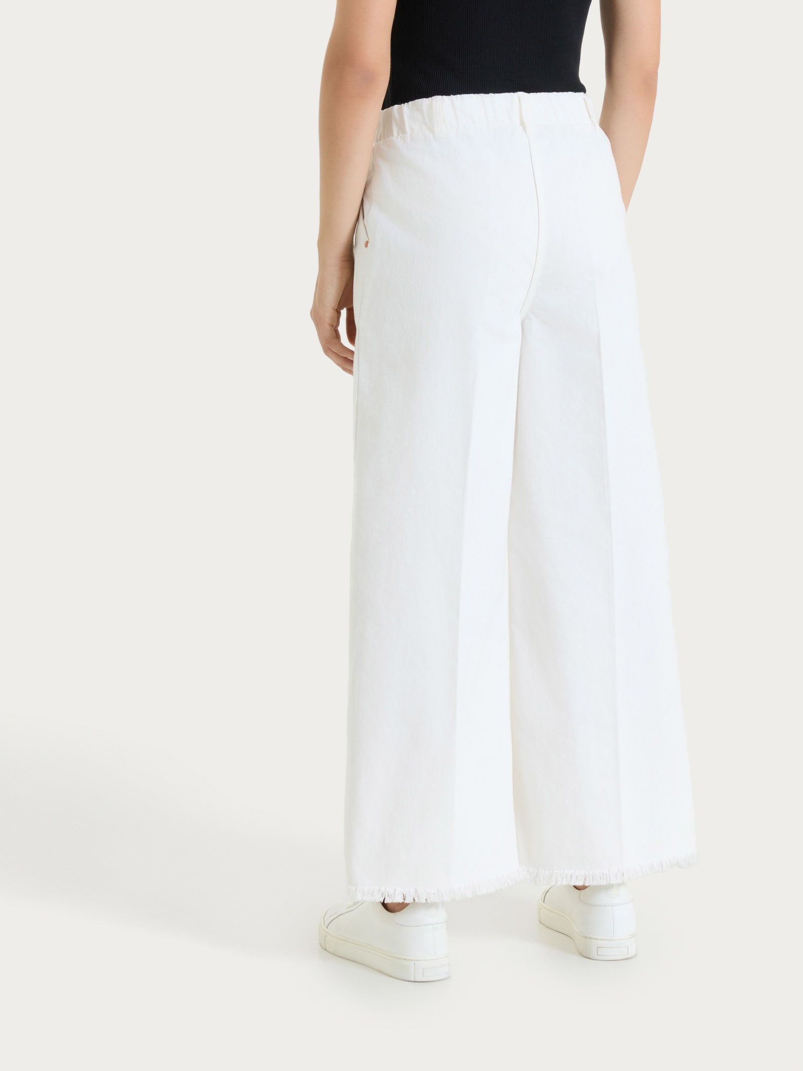 Ragno Jeans Sfrangiato Wide Leg jeans bianco