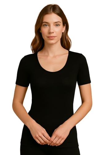 Lady C Maglia Manica Corta Misto Lana Intimo Donna Calda
