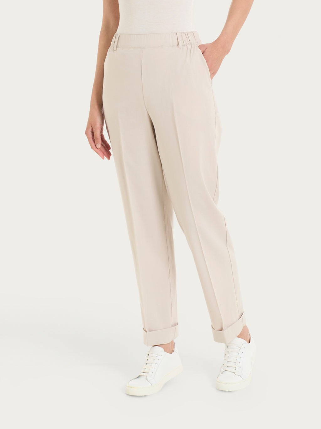 Ragno Super Natural pantaloni tasche champignon tencel
