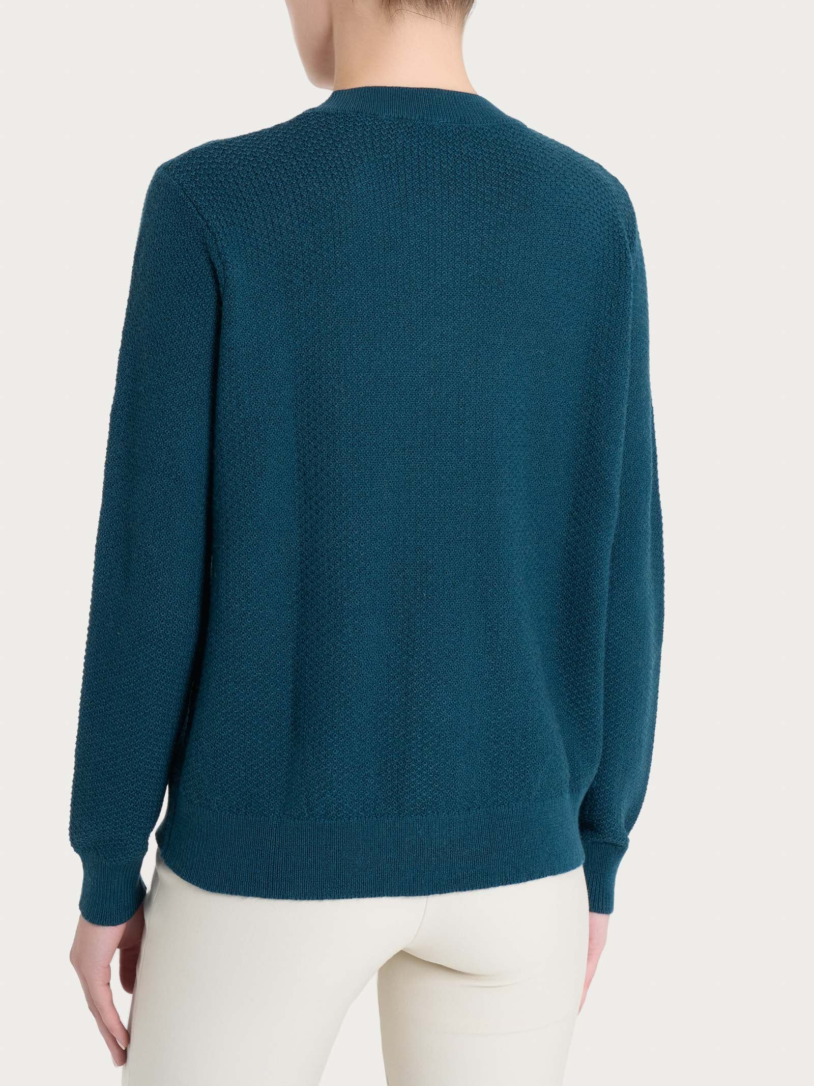 Ragno Merino Soft Cardigan blu Reflecting Pond