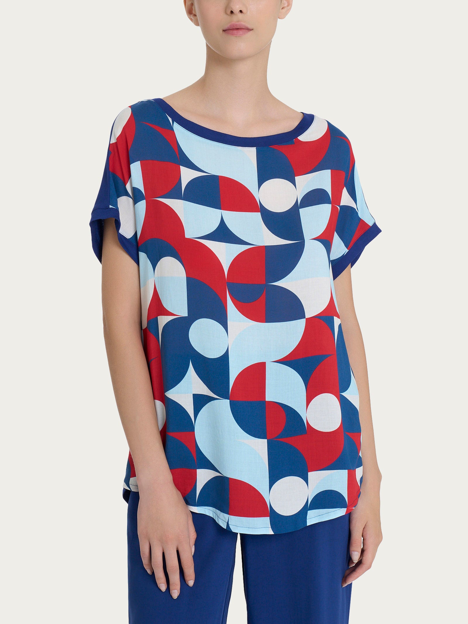 Ragno Maglietta Kimono t-shirt viscosa Blueberry
