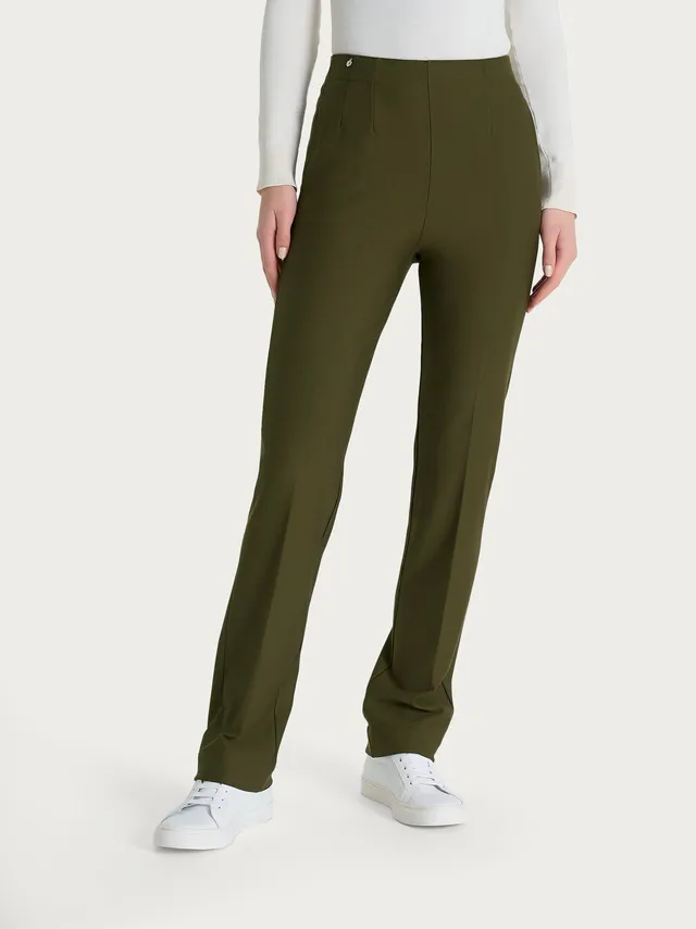 Ragno Compact The Straight Leg pantalone dark olive gamba dritta