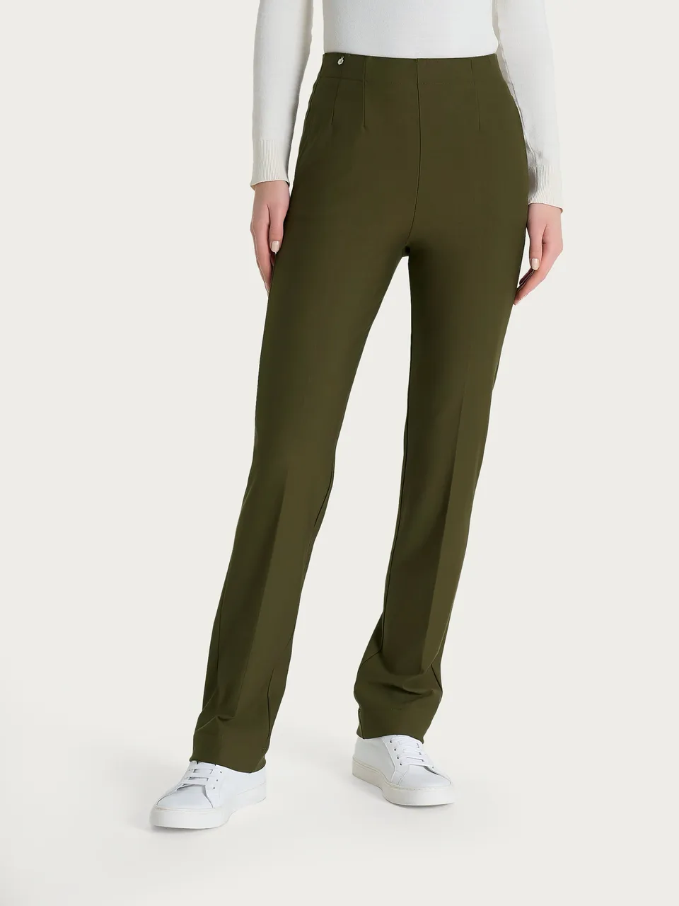 Ragno Compact The Straight Leg pantalone dark olive gamba dritta