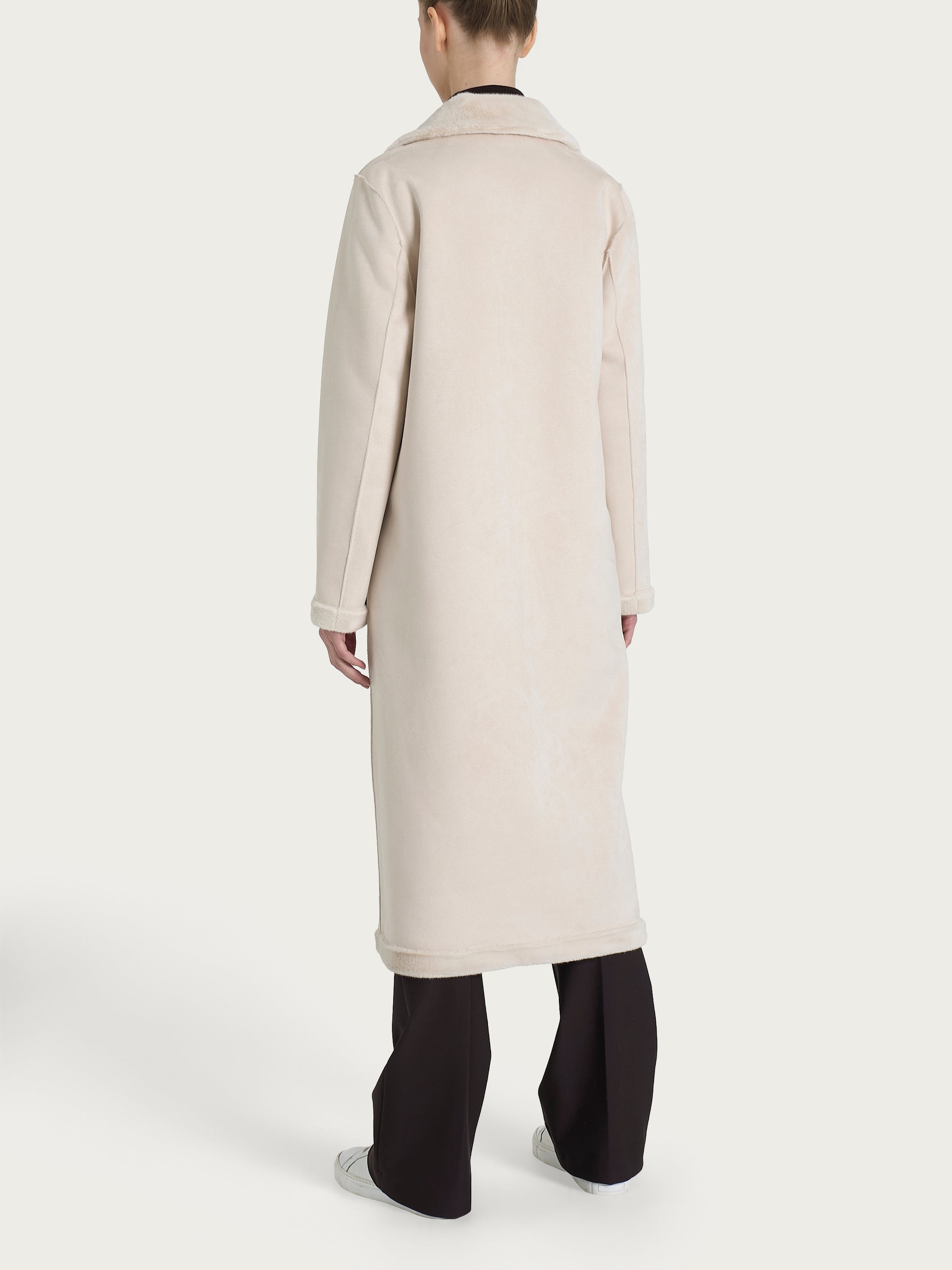 Ragno Vegan Shearling cappotto lungo double-face champignon