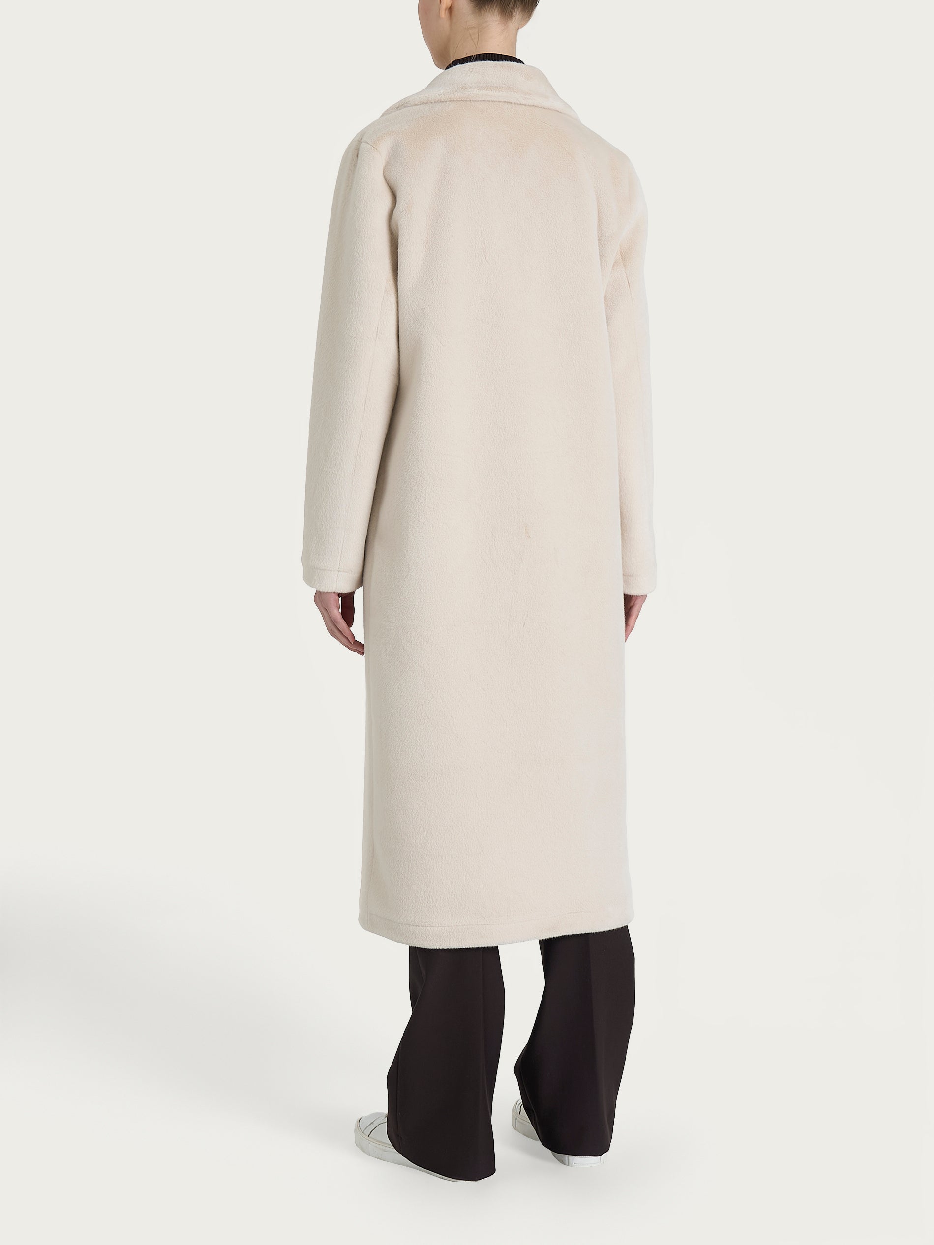 Ragno Vegan Shearling cappotto lungo double-face champignon