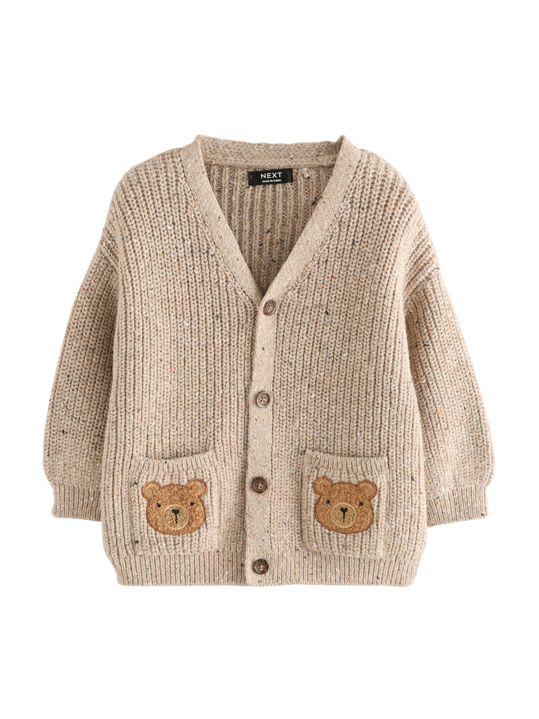 Next Ragazzo Cardigan Personaggi Fiori Ricamati 104-110 comodo