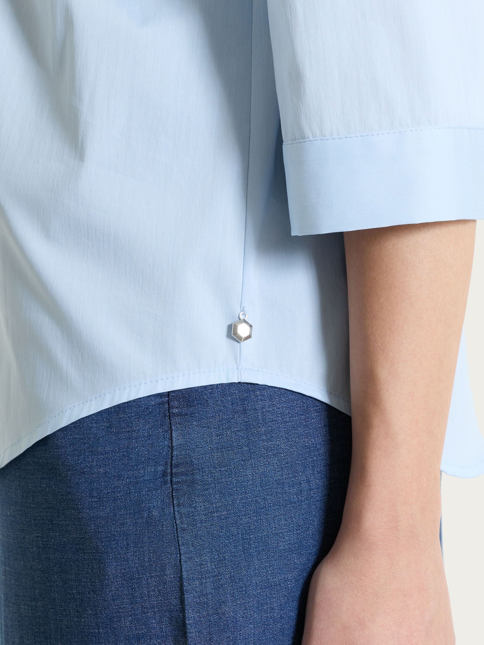 Ragno Puro Cotone camicia pieghe skyway scollo V