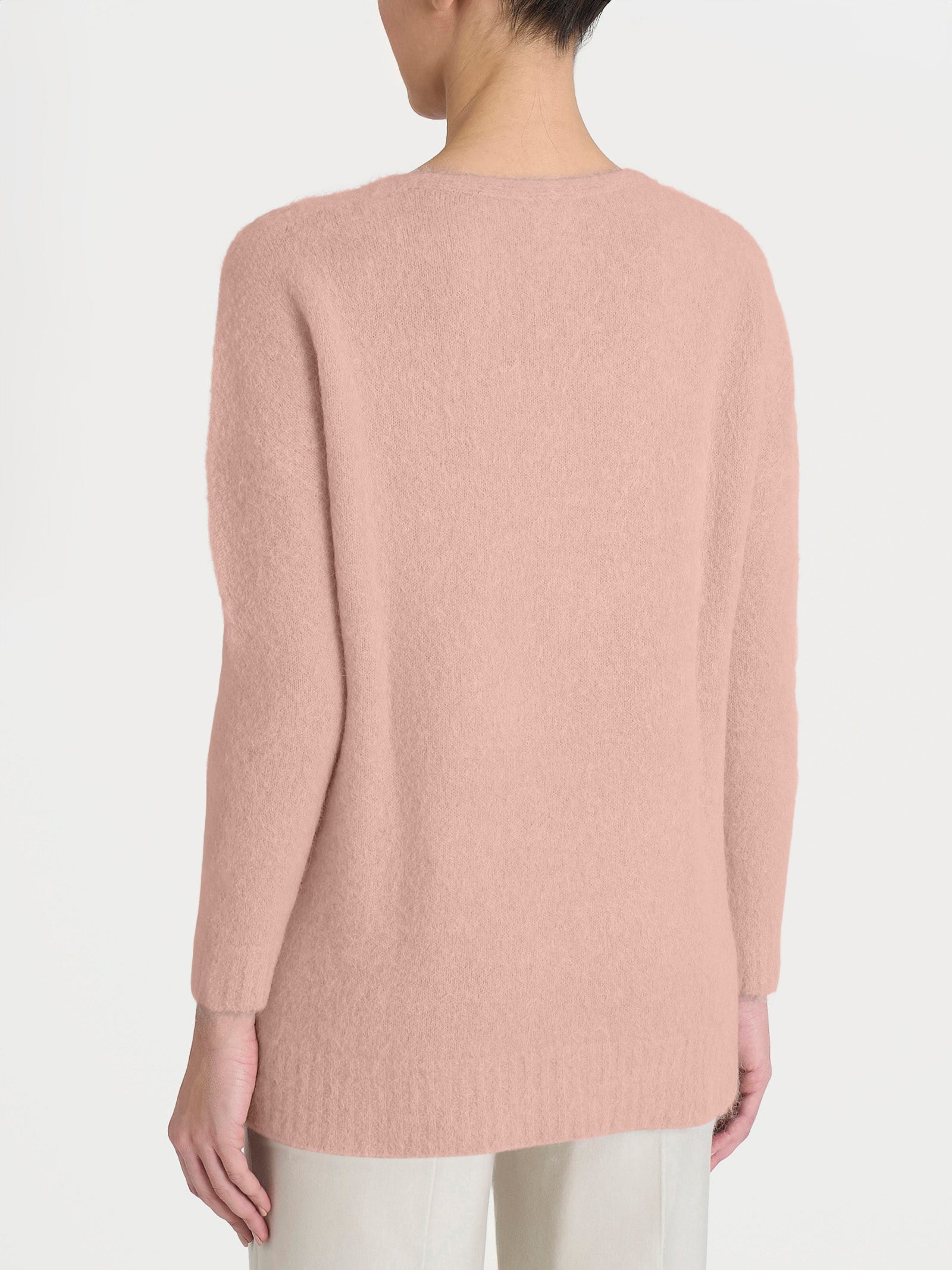 Ragno Merino Soft maglia scollo a V cameo rose alpaca