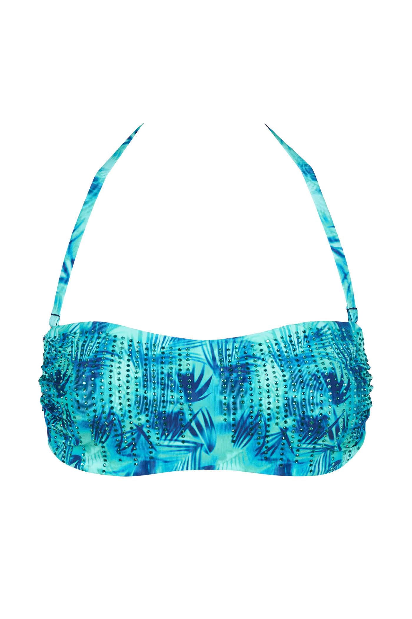 Goldenpoint Oasis top bikini fascia strass astratto